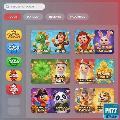 pk77 - app exclusivo - Interface do App