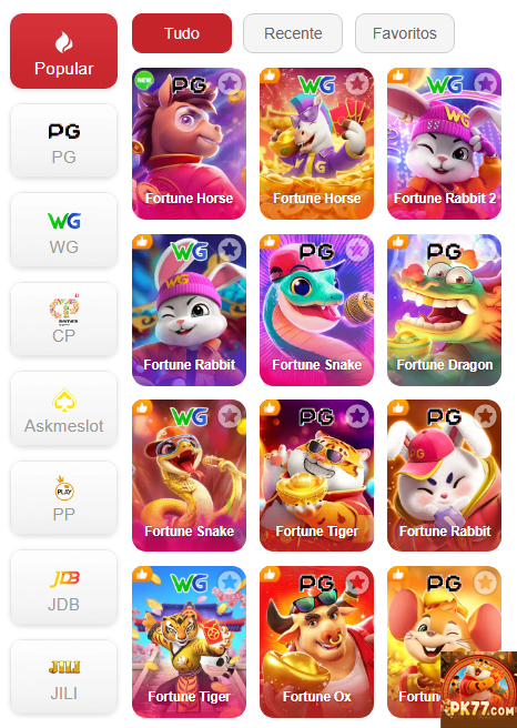 Experiência de Jogos pk77.com